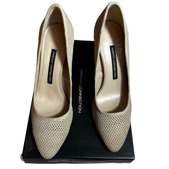 French Connection Monet Nude Suede Perforated heels size 7.5 - Picture 6 of 9